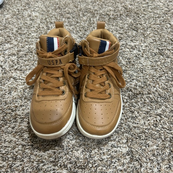 Ralph Lauren Other - Ralph Lauren Kids' Brown High-Top Boots with Navy & Red Accent